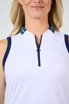 White Sleeveless Polo 24"