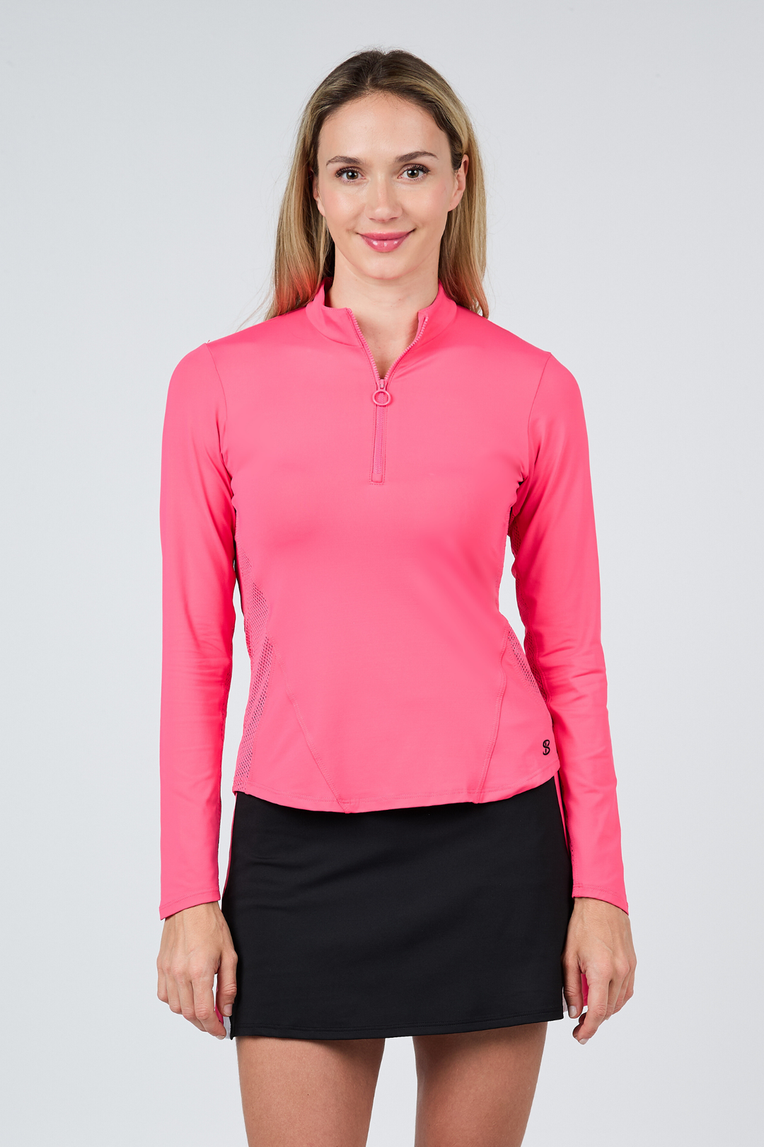 Pink Half Zip Long Sleeve