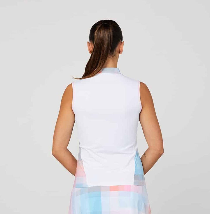 SOP White with pattern sleeveless top