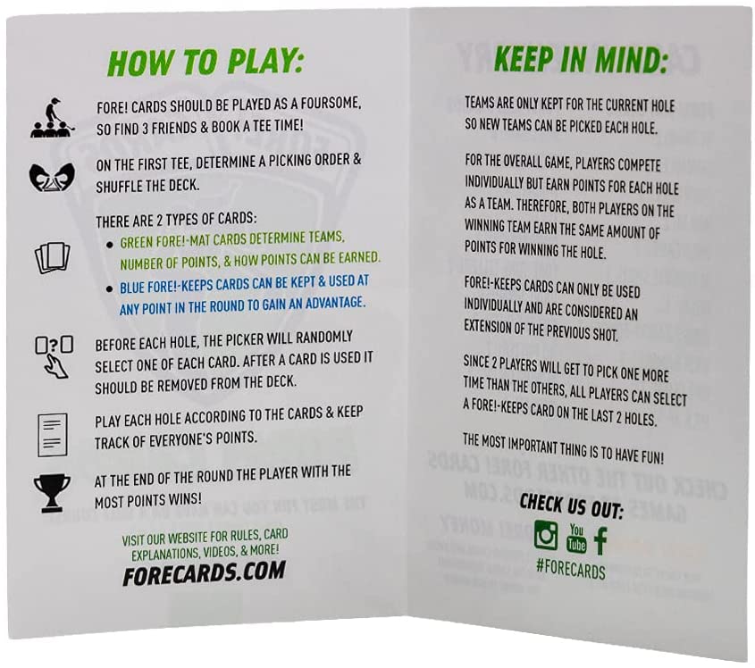 Fore! On-Course Card Game