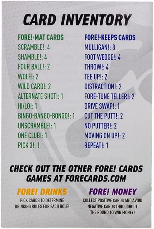 Fore! On-Course Card Game