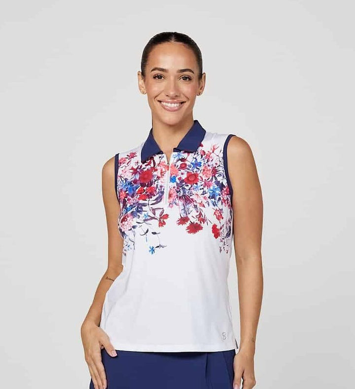 Wild Flowers Sleeveless Polo