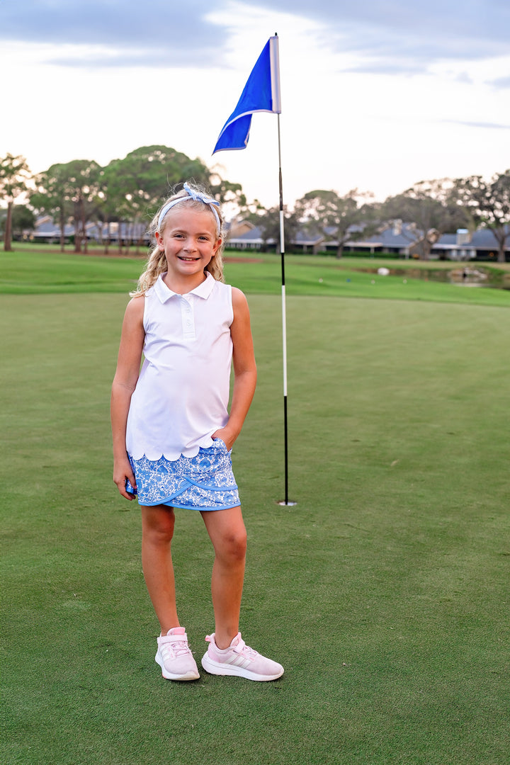 Rylee Sleeveless Polo - White