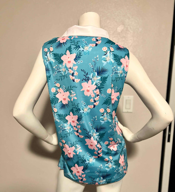 Sleeveless Floral Polo