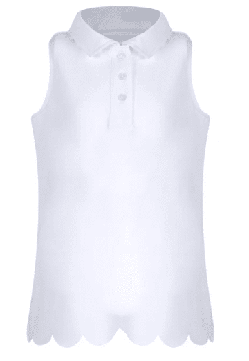 Rylee Sleeveless Polo - White